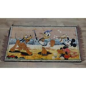 Vintage 1935 Walt Disney Tapestry Rug Wall Hanging Used